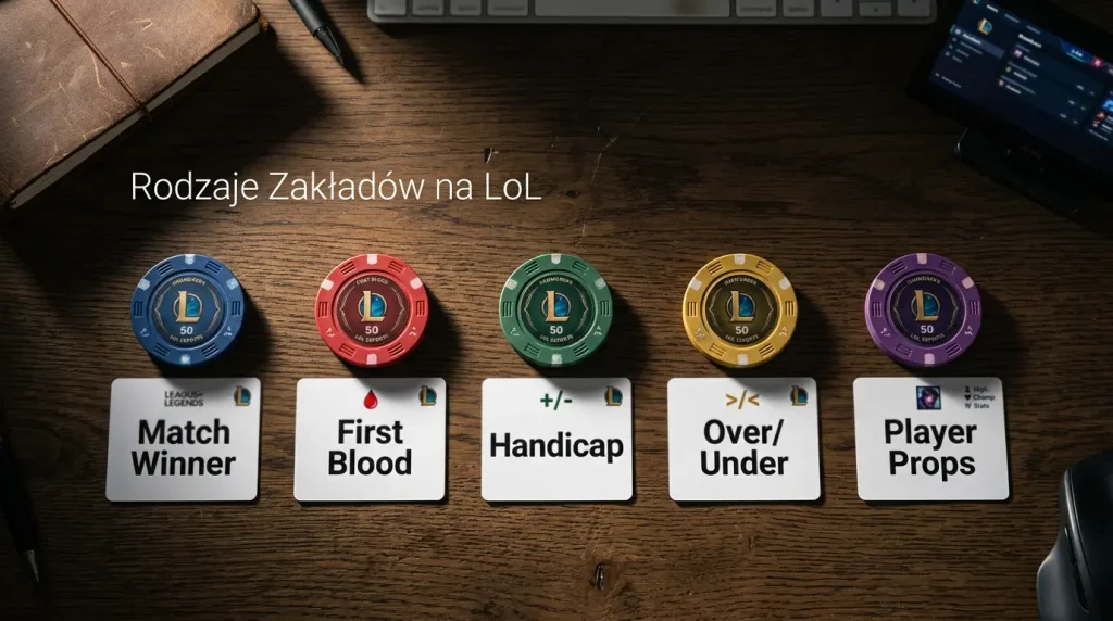 Przegląd rodzajów zakładów bukmacherskich na mecze League of Legends