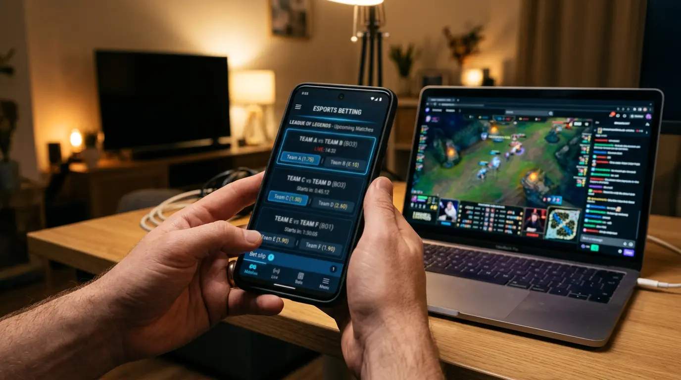 Interfejs zakładów bukmacherskich z rynkami na mecz League of Legends